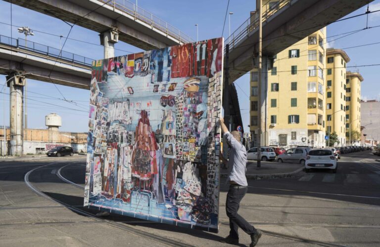 Metaturismo, 2023, 300x310 cm, olio su tela trasportato 3 copia